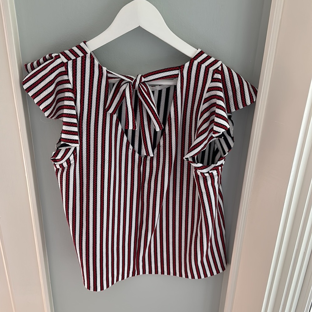 Anthropologie Eva Franco Ruffled Jacquard Top - Picture 4 of 7